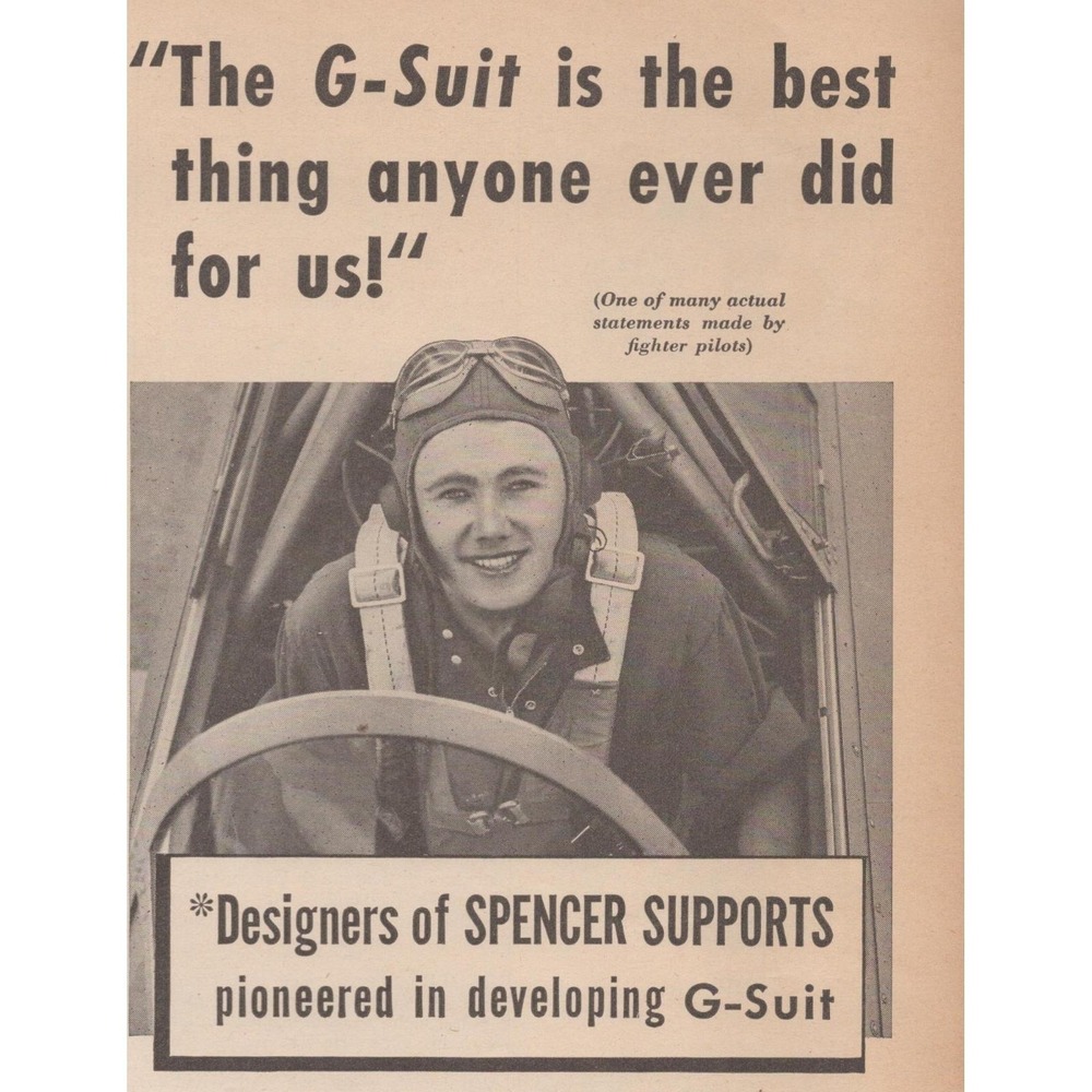 Vintage 1945 Spencer G Suit Fighter Pilot World War 2 Aviation New Haven CT Ad
